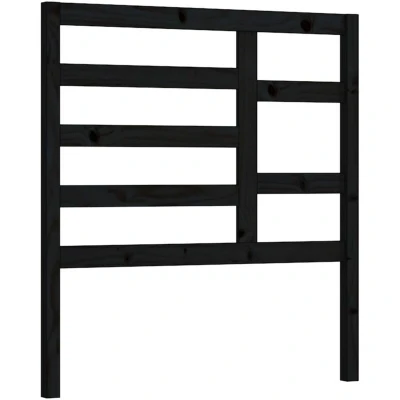 Image of vidaXL Bed Headboard Black 96x4x104 cm Solid Wood Pine