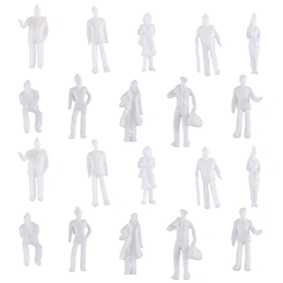 Image of ROBMNE 100Pcs HO Scale 1:100 White Model People Unpainted Train Figures