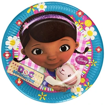 Image of Unique Party Amscan 23 cm Doc McStuffins Large Paper Plates Accessory, Pack of 8