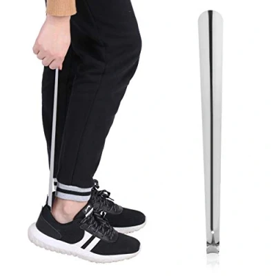 Image of Shoe Horn, 16inch Long Handled Stainless Steel Shoehorn Helper for Women Men Elderly Kids Disabled Boots Shoes