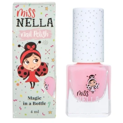 Image of Miss Nella CHEEKY BUNNY Safe light pink Nail Polish for Kids, Non Toxic &amp; Odor Free Formula Children and Toddlers, Natural Water Based Easy Peel Off