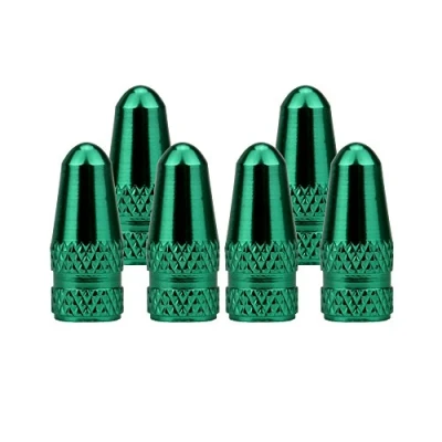 Image of SENZEAL 6Pcs Bicycle Presta Valve Dust Caps Aluminum Alloy French Style Cycling Tyre Stem for MTB Road Bike Wheels Green