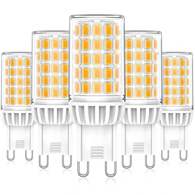 Image of Eco.Luma G9 LED Bulbs Warm White 2700K, 6W Replacement for 50W 60W Halogen Lamps, No Flickering 360 Beam Angle G9, Non Dimmable AC 220 240V, Pack of 5
