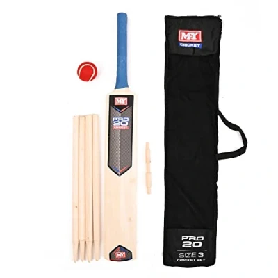 Image of M.Y 7 Piece Junior Cricket Set in Carry Bag including Bat, Stumps and Soft Ball