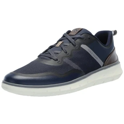 Image of Cole Haan Men&#039;s Generation Zerogrand Txt Sneaker, Navy Blazer/Truffle/Titanium, 7 UK