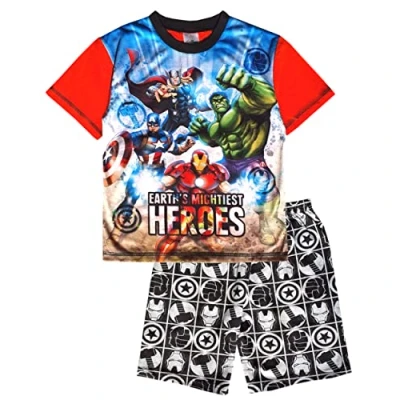 Image of Marvel Avengers Boys Short Pyjamas Age 4 5 Years Red