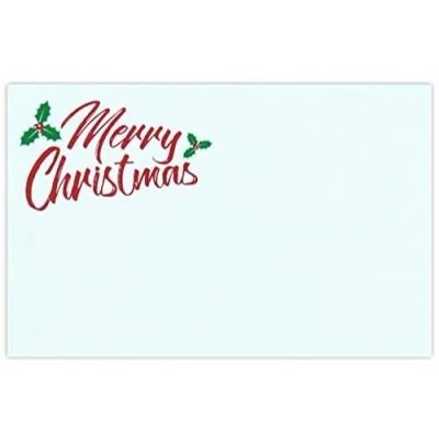 Image of celloexpress Merry Christmas (Holly) Flower Message Cards with Envelopes 60mm x 90mm Florist Card Gift Notes (Pack of 50)