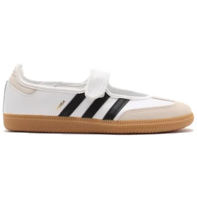 Image of adidas Originals Samba JANE Ankle strap ballet pumps, Women&#039;s, Size: 6, White/alumina/core black shoes