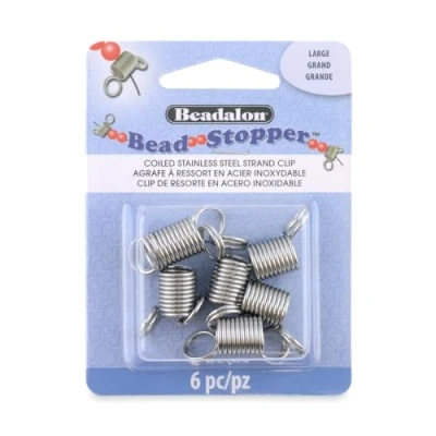 Image of Beadalon Bead Stopper, Stainless Steel, Silver, Large, 6 pc