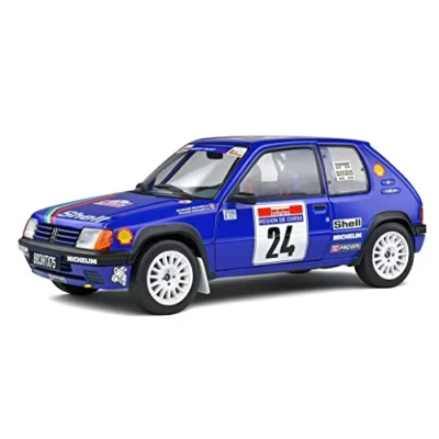 Image of solido S1801711 1:18 Peugeot 205 Rallye pts Tour de Corse 1990 Collectible Miniature car, Multi