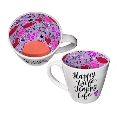 Image of WPL Gifts Inside Out Happy Wife Mug with Gift Box (ISO173)
