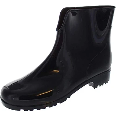 Image of StormWells Ladies Ankle Short Navy Wellington Boots Blue PVC, UK 5 / EU 38