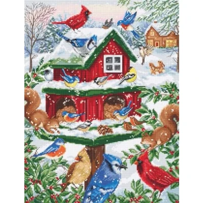 Image of Luca S Cross Stitch Kit Blissful Bird Feeder, B2417
