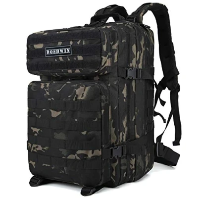 Image of Doshwin 40L Military Backpack Tactical Army Assault Pack Molle Camo Rucksack for Camping Trekking Travel Hiking (Black CP)