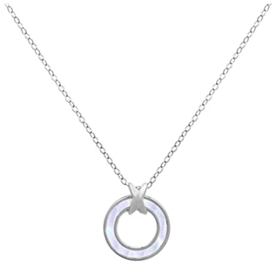 Image of jewellerybox Sterling Silver Mother of Pearl Karma Circle Necklace 18 Inch