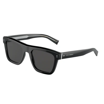Image of Dolce&amp;Gabbana Unisex Sunglasses, Size: 52, Black / dark grey