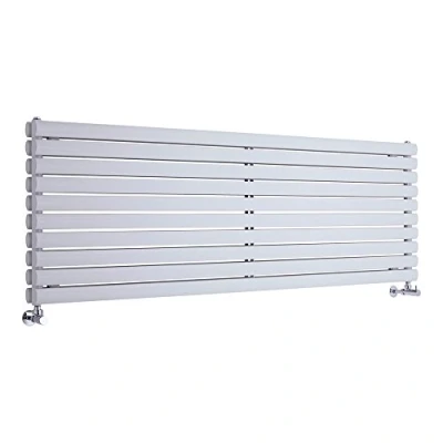 Image of Milano Aruba White Horizontal Double Oval Panel Radiator 590mm x 1780mm