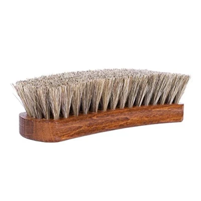 Image of Kaps Premium Quality Shoe Brush Lux, Natural Horsehair, Shine Buff Polish (17 cm Length)