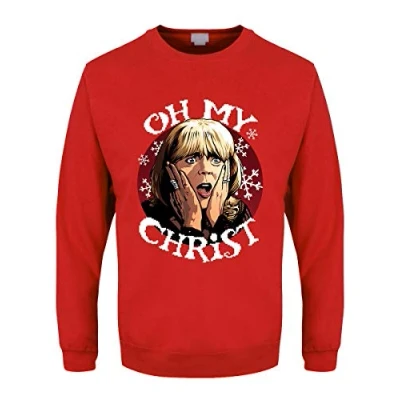 Image of Men&#039;s Oh My Christ Pam Christmas Jumper Sweater Red