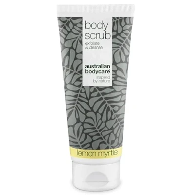 Image of Australian Bodycare Body Scrub for Women &amp; Men 200 ml Tea Tree Oil Lemon Myrtle Exfoliator Foot Hard Skin Pimples on The Back with