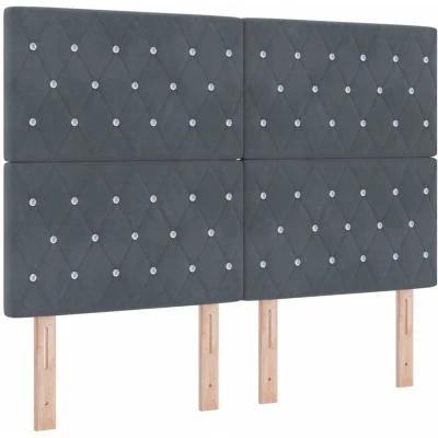 Image of Led Headboard Dark Grey 80 cm Velvet Vidaxl