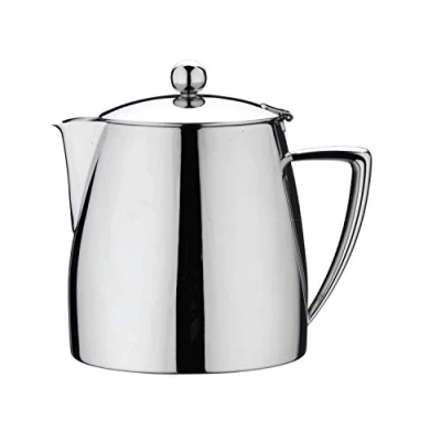 Image of Café Stal DT 017 Art Deco 18/10 Stainless Steel Mirror Polished Tea Pot, 17oz, Silver