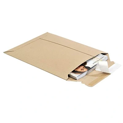 Image of DronePost A4 Cardboard Shipping Envelopes (25) 250 x 353 mm to 20 mm, Brown, Self Adhesive, 25.0 count