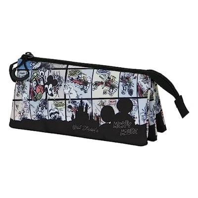 Image of Disney Mickey Mouse Ink FAN Triple Pencil Case 2.0, Multicolour, 23 x 11 cm