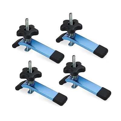 Image of POWERTEC 71168 P2V T Track Hold Down Clamp, 5 1/2&quot; L x 1 1/8&quot; W, 4 Pack, Clamps for Woodworking
