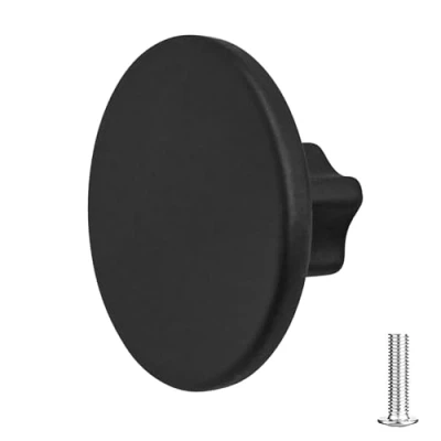 Image of Decoranddecor Vesta 40mm Round Kitchen Cabinet Furniture Knob Zinc Alloy (1 Pack, Matt Black)