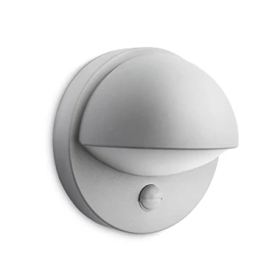Image of Philips myGarden June Outdoor Wall Light with Motion Sensor 42 W Bulb Not Included Grey