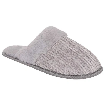Image of Undercover Ladies Chenille Knitted Slippers 640052 Grey 3 4