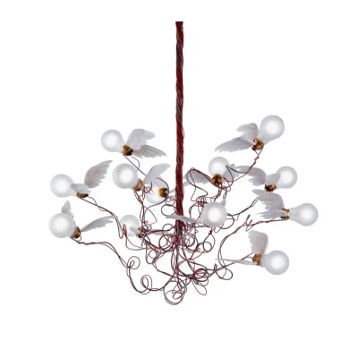 Image of Ingo Maurer Birdie LED hanging light, red