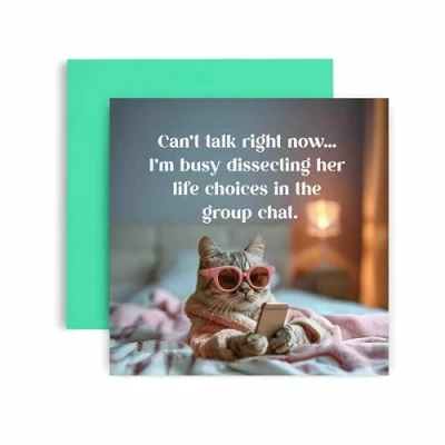 Image of Huxters Funny Birthday Card for Her Women Busy Dissecting Life Choices Gift Mum Friend Bestie Daughter Auntie Sister Niece 14.8cm (Busy Dissecting)
