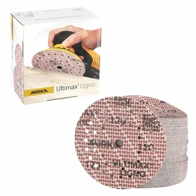 Image of Mirka Ultimax Ligno Ø 125mm sanding discs Hook &amp; LoopMultifit/grit 120/100 pieces/multi perforation/for wooden surfaces