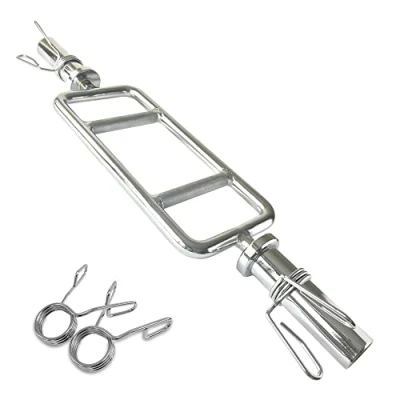 Image of Body Revolution Olympic Barbell Bar Hammer Curl Weight Lifting for 2 inch Plates Bicep Curls, Triceps and Bodybuilding including Spring Collars