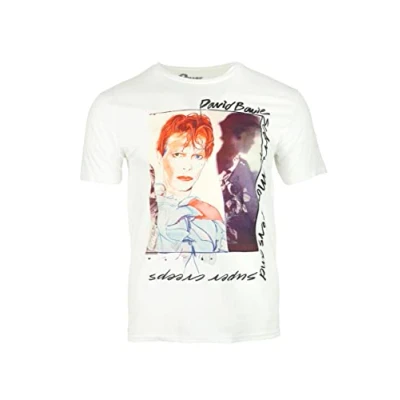 Image of David Bowie Scary Monsters Album Cover Style Official T Shirt (as8, Alpha, xx_l, Regular, Regular) White