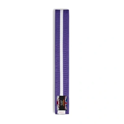 Image of Martial Arts Cotton Striped Coloured Grading Belt Purple With White Stripe (220cm)