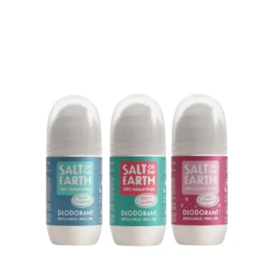 Image of Salt of the Earth Refillable Natural Deodorant Roll On, Kid&#039;s Bundle (3 x 75ml) for Men, Women &amp; Kids, Vegan, Cruelty Free, 100% Ingredients