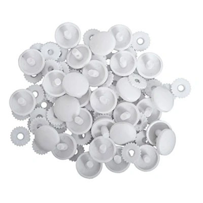 Image of Hemline Self Cover Buttons Shells Trims Plastic Top 22mm No Sewing Or Tool Required Pack of 50