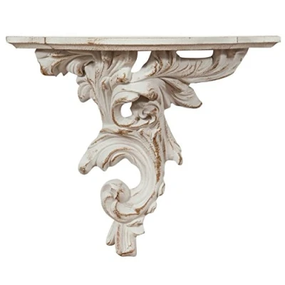 Image of Biscottini floating shelf 34x18x28 cm wooden for wall Made in Italy shelving unit antique finish rustic small side table