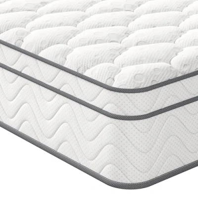 Image of Vesgantti Small Single Mattress 75 x 190cm, 10.3 Inch Hybrid with Breathable Foam and Individually Pocket Spring Medium Firm, Classic Box Top Collection