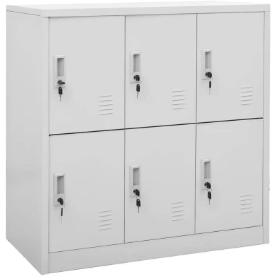 Image of Vidaxl Locker Cabinets 5 pcs Light Grey 90x45x92.5 cm Steel
