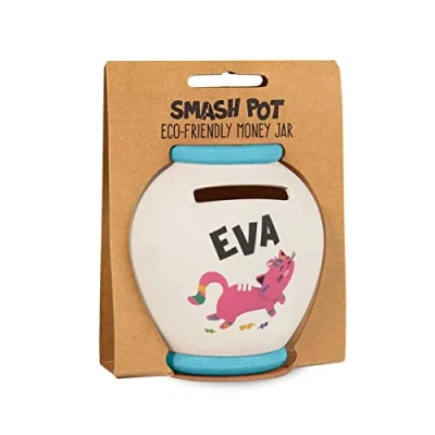 Image of History &amp; Heraldry Personalised Bamboo Smash Pot Money box (Eva)