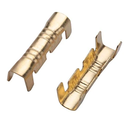 Image of Brass Crimp Terminals, 100pcs Docking Connector Line Pressing Button Quick Wiring Terminals 0.5 1.5mm Square,Simple Structure, Easy to Use