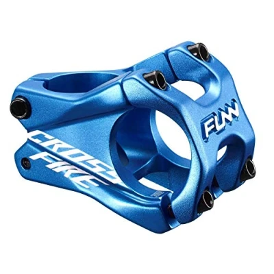 Image of Funn Crossfire Mountain Bike stem with 31.8mm Bar Clamp Durable and Lightweight Alloy for BMX Bike, Length 35mm (Blue)