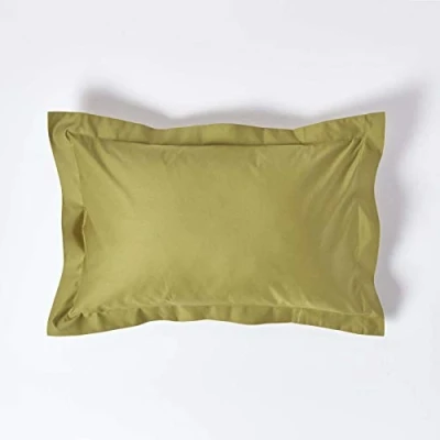 Image of HOMESCAPES 1000 Thread Count Egyptian Cotton Green Oxford Size Pillowcase