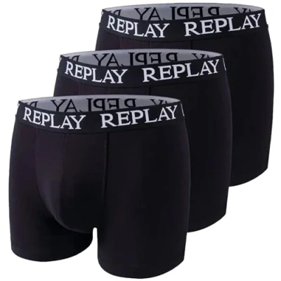 Image of Replay 3ER PACK Pants, Men&#039;s, Size: Large, Schwarz