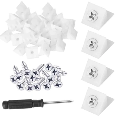 Image of Drawer Repair Kit Supports Bottom Sagging Fix Mending Wedges with Screws for Furniture Chest Fixing 60 Pcs