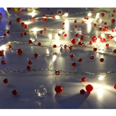 Image of Christmas Concepts® 2m (6.5ft) LED String Lights Weddings &amp; Christmas, Garland Party Decorations (Red Warm White)